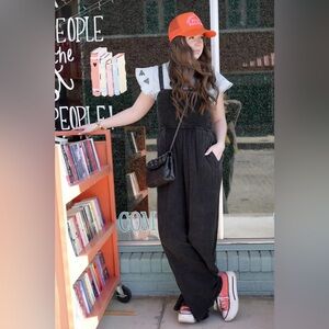 2 Fly Co. THE SUNDAY RANCHERS Women’s Black Wide-Leg Overall Jumpsuit